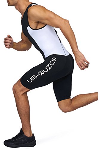 SUNDRIED Bañador para Hombres Premium con Acolchado para Triatlón Mono Compresivo Duatlón Running Natación Ciclismo (Large)