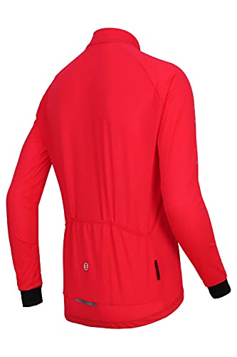 SUNDRIED Camiseta de Ciclismo de Manga Larga para Hombre (Rojo, M)