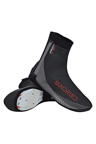 SUNDRIED ciclismo Overshoes mejores para el verano de invierno impermeable Overshoes la bici del camino de MTB de aluminio de ciclo Accesorios (Negro, S)