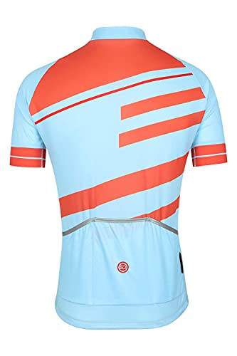 SUNDRIED los Hombres de Manga Corta de Ciclo Jersey Retro Bici del Camino del Camiseta Top Azul Bicicleta de montaña (Azul, XS)