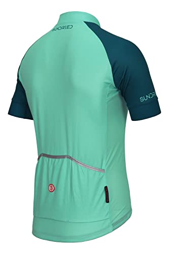 SUNDRIED Maillot Ciclista clásico de Manga Corta para Hombre Bicicleta de Pista Top Ciclismo de montaña Kit de Ciclismo (Verde, XL)