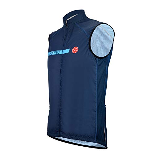 SUNDRIED Pro Cycling Gilet Chaleco de Ciclismo Ligero Chaleco Deportivo para Ciclismo y Carrera (Azul, M)