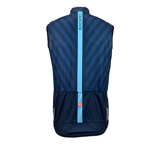 SUNDRIED Pro Cycling Gilet Chaleco de Ciclismo Ligero Chaleco Deportivo para Ciclismo y Carrera (Azul, M)