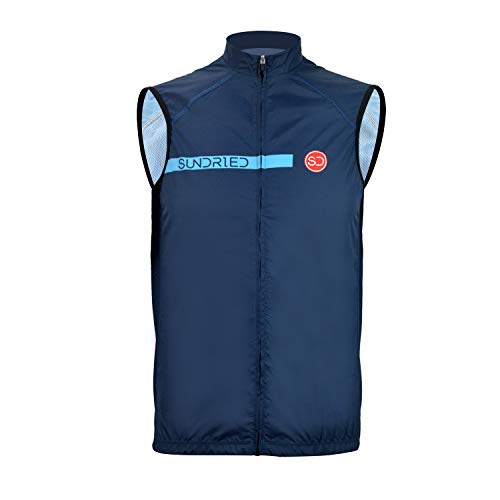 SUNDRIED Pro Cycling Gilet Chaleco de Ciclismo Ligero Chaleco Deportivo para Ciclismo y Carrera (Azul, M)