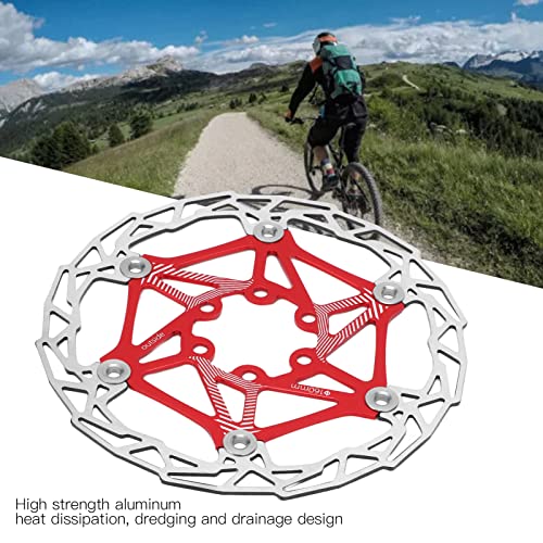 SUNGOOYUE Disco de Freno Flotante de Bicicleta, Disco de Freno Flotante de Bicicleta de 160 Mm Rotor de Disco de Freno de Bicicleta con 6 Pernos para Bicicleta de Montaña(Rojo)