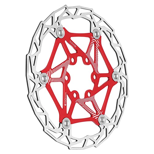 SUNGOOYUE Disco de Freno Flotante de Bicicleta, Disco de Freno Flotante de Bicicleta de 160 Mm Rotor de Disco de Freno de Bicicleta con 6 Pernos para Bicicleta de Montaña(Rojo)