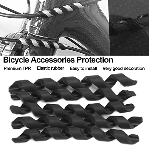 SUNGOOYUE Funda De Cable De Bicicleta, 5 Piezas Protector De Línea De Bicicleta Roscado TPR Goma Elástica Accesorios De Bicicleta De Fácil Instalación(Negro)