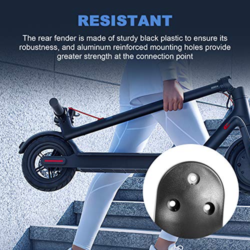 SUNJULY Guardabarros Trasero Xiaomi M365, 1PCS Guardabarros de Scooter Partes de Scooter, Accesoriosde Repuesto con Gancho - Negro