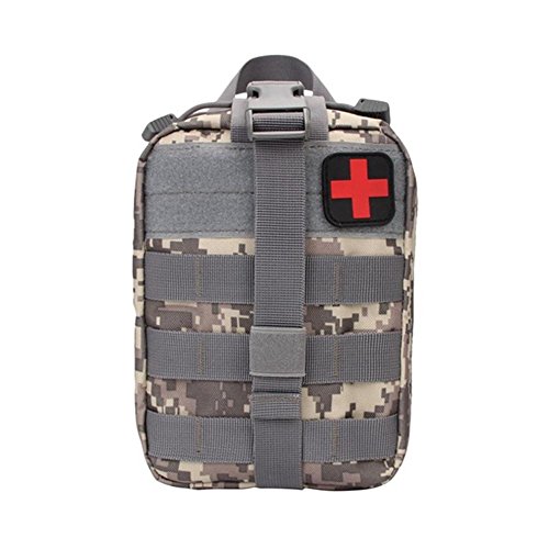 SUNRIS Kit de supervivencia al aire libre, bolsa de médico táctica, multifuncional, riñonera para viajes, camping, escalada, emergencia, kit de primeros auxilios, ACU
