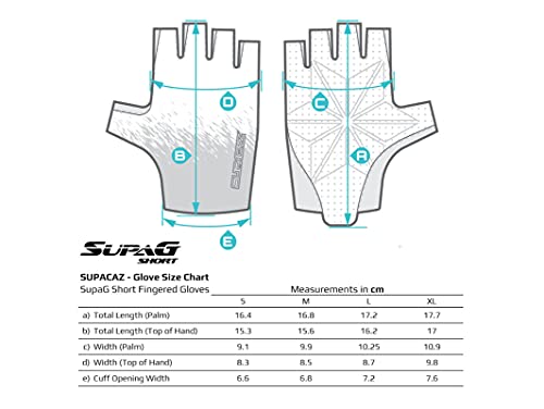 Supacaz Supag Short Guantes de Ciclismo con Dedos Cortos, Nero/BLU Fluo, M, Unisex-Adult