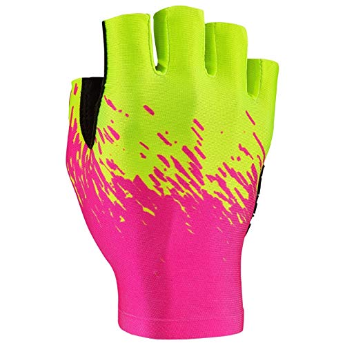 Supacaz VEGL01L Guantes Cortos para Ciclismo, Adultos Unisex, Rosa y Amarillo neón, Talla Grande