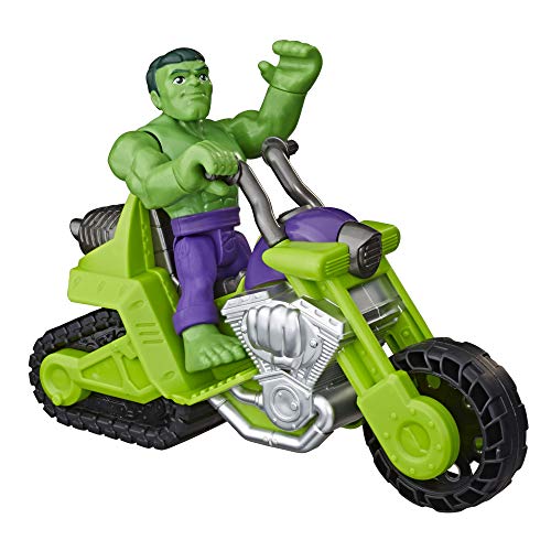 Super Hero Adventures Playskool Heroes Marvel Moto-Tanque de Hulk - Set de Figura de 12,5 cm y Moto - Edad: 3+