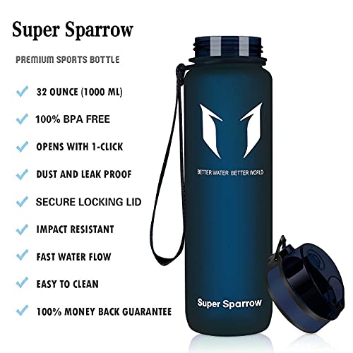 Super Sparrow Botella de Agua Deportiva -350ml & 500ml & 750ml & 1000ml & 1.5l - Sin BPA