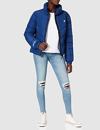 Superdry Acolchado Deportivo sin Capucha Chaqueta, Azul Marino, S para Mujer