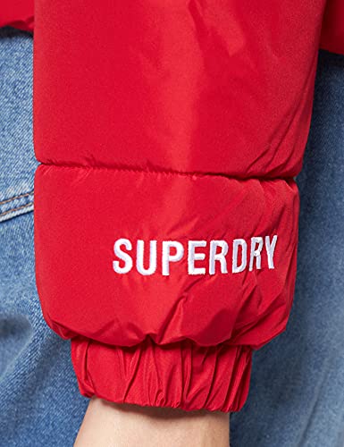 Superdry Acolchado Deportivo sin Capucha Chaqueta, Risk Red, XL para Mujer