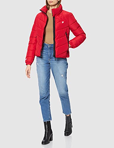 Superdry Acolchado Deportivo sin Capucha Chaqueta, Risk Red, XL para Mujer