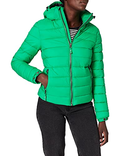 Superdry Chaqueta clásica Fuji Puffer, Verde Vivo, M para Mujer