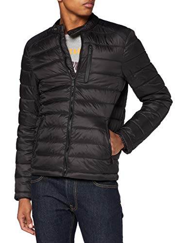 Superdry Commuter Quilted Biker Chaqueta Acolchada, Black, XL para Hombre