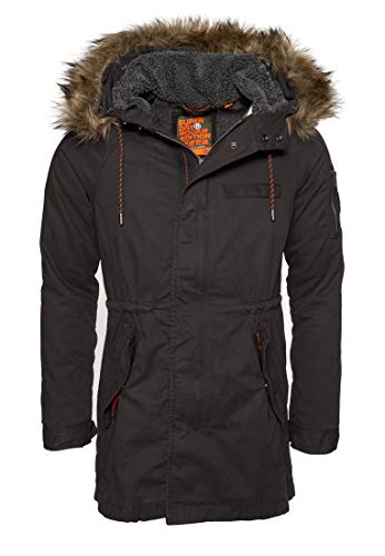 Superdry Hombre Parka de Aviador Mountain Rookie Negro Horno M