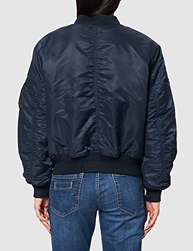 Superdry Ma1 Bomber Chaqueta, Azul Marino y Cromo, S para Mujer