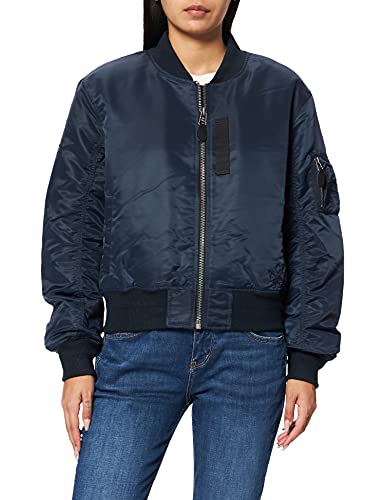 Superdry Ma1 Bomber Chaqueta, Azul Marino y Cromo, S para Mujer