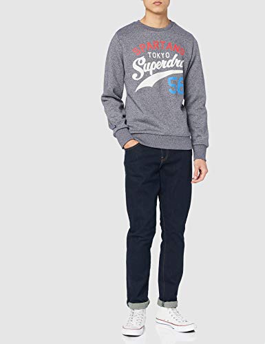 Superdry Tri Classic Crew Skateboarding Hoodie Sudadera, Rich Navy Mega Grit, XL para Hombre