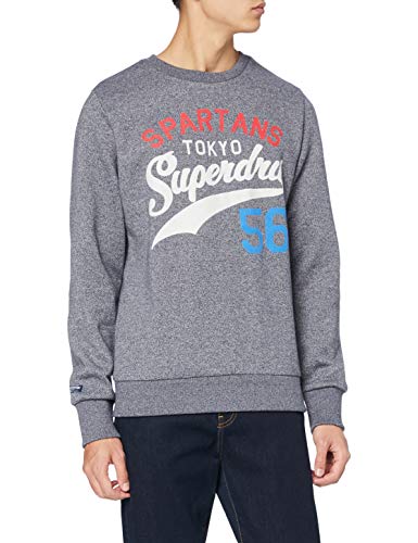 Superdry Tri Classic Crew Skateboarding Hoodie Sudadera, Rich Navy Mega Grit, XL para Hombre