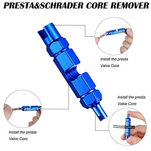 SUPEROK Herramientas para Quitar Obúses de Las Válvulas, Herramienta de reparación del removedor de núcleo de válvula Presta Schrader Válvula de Neumáticos(2unidades)