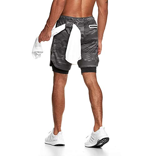 Superora Shorts Deportivos Hombre 2 en 1 Pantalones Cortos para Correr con Forro de Bolsillo Incorporado Secado Rápido Transpirable para Running Gym Entrenamiento