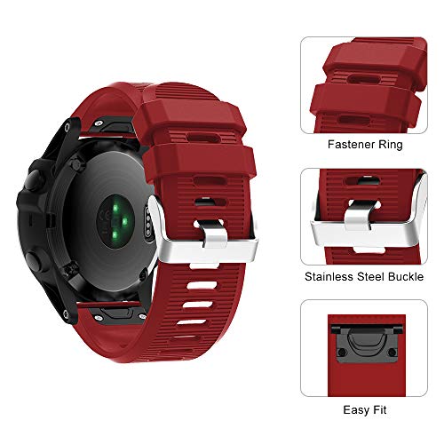 Supore Correa para Fenix 5X/Fenix 6X, Suave Silicona Banda de Reemplazo para Fenix 3/ Fenix 5X Plus/Fenix 6X Pro/Fenix 6X Sapphire Smart Watch Pulsera