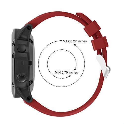 Supore Correa para Fenix 5X/Fenix 6X, Suave Silicona Banda de Reemplazo para Fenix 3/ Fenix 5X Plus/Fenix 6X Pro/Fenix 6X Sapphire Smart Watch Pulsera