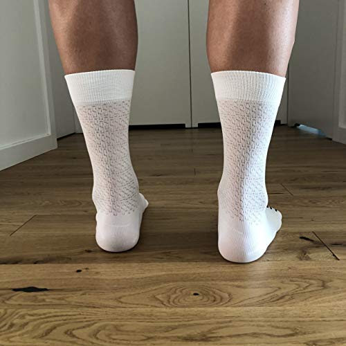 Support, calcetines de ciclismo para hombre, superligeros, tecnología transpirable, de fibra antideslizante, unisex, accesorios de ciclismo, senderismo color blanco, 8-9 UK / 42-44 EU