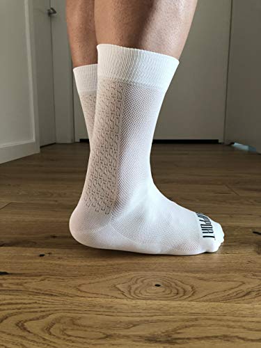 Support, calcetines de ciclismo para hombre, superligeros, tecnología transpirable, de fibra antideslizante, unisex, accesorios de ciclismo, senderismo color blanco, 8-9 UK / 42-44 EU