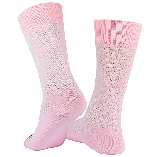 SUPPORT Calcetines de ciclismo superligeros hombre, tecnología transpirable, unisex, accesorios ciclista, senderismo, escalada, equitación, Rosa 39–41 EU