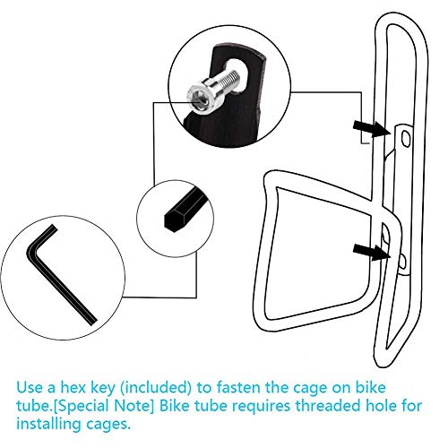 supregear 2-Paquete Jaula de Botella de Agua, Sostenedor de Jaula de Agua Botella para Bicicleta de Aleación de Aluminio Ligero (Negro + Negro)