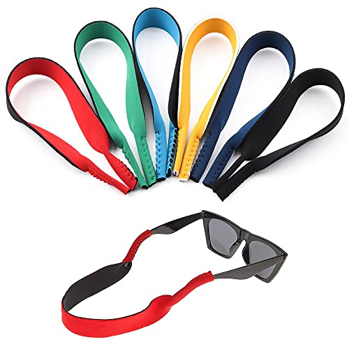 Surplex Paquete de 6 Gafas de neopreno con cordón elástico Correa de retención para gafas deportivas y gafas de sol, Porta gafas Gafas para la cabeza Banda para la cabeza Flotador antideslizante Cuerd