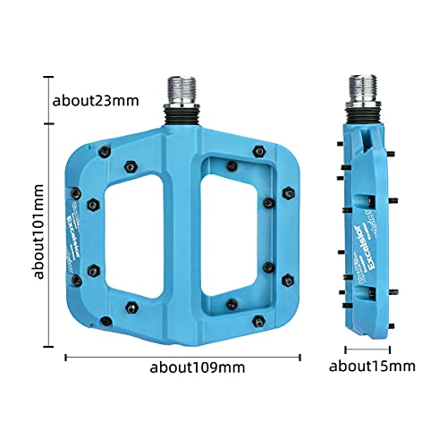 SUUKAA Pedales MTB Pedales de Bicicleta de Montaña 3 Rodamientos Antideslizantes de Fibra de Nailon Ligero para Bicicleta BMX MTB 9/16 Pulgadas