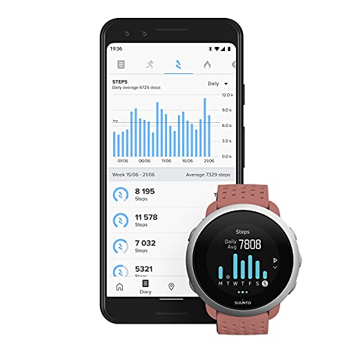 Suunto 3 Reloj deportivo GPS con medición dle ritmo cardiaco en la muñeca, Seguimiento 24/7 de actividad física y recuperación
