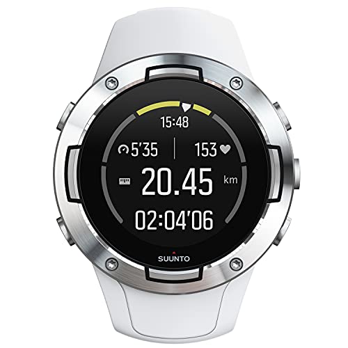 Suunto 5 Reloj Deportivo GPS Ligero y Compacto, Seguimiento 24/7 de Actividad física, Medición del Ritmo cardiaco en la muñeca, Unisex-Adulto, Blanco, Talla Única