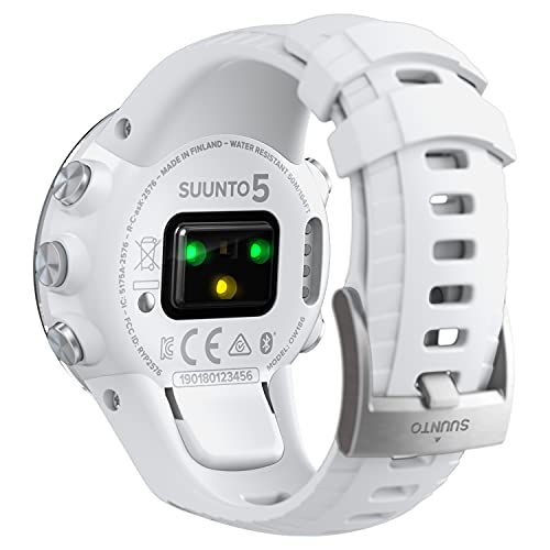 Suunto 5 Reloj Deportivo GPS Ligero y Compacto, Seguimiento 24/7 de Actividad física, Medición del Ritmo cardiaco en la muñeca, Unisex-Adulto, Blanco, Talla Única