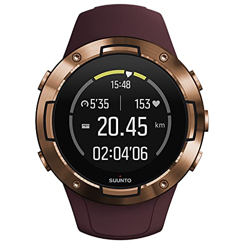 Suunto 5 Reloj Deportivo GPS Ligero y Compacto, Seguimiento 24/7 de Actividad física, Medición del Ritmo cardiaco en la muñeca, Unisex-Adulto, Burdeos/Cobre, Talla Única