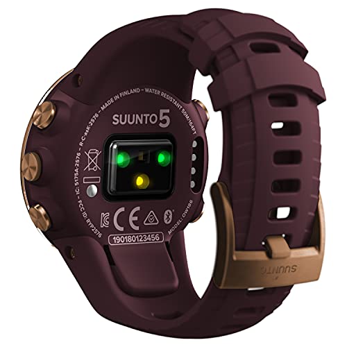 Suunto 5 Reloj Deportivo GPS Ligero y Compacto, Seguimiento 24/7 de Actividad física, Medición del Ritmo cardiaco en la muñeca, Unisex-Adulto, Burdeos/Cobre, Talla Única