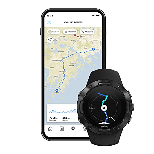 Suunto 5 Reloj Deportivo GPS Ligero y Compacto, Seguimiento 24/7 de Actividad física, Medición del Ritmo cardiaco en la muñeca, Unisex-Adulto, Negro, Talla Única