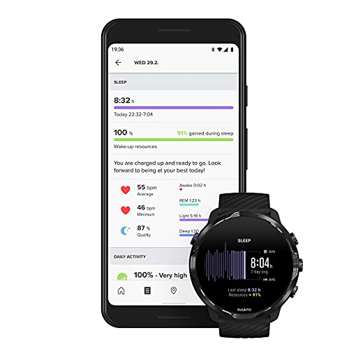 Suunto 7 Reloj Inteligente versátil para Practicar Deporte con Wear OS de Google, Unisex-Adulto, Negro, Talla Única