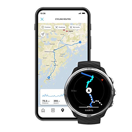 Suunto 9 Reloj Deportivo GPS con batería de Larga duración y medición del Ritmo cardiaco en la muñeca, Unisex-Adulto, Negro/Acero, Talla Única