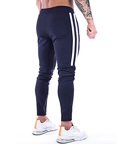 Suwangi Pantalones Deportivos Running para Hombre Jogger Gimnasio Fitness Entrenamiento Pantalon Largos Chándal Bolsillo Cremallera