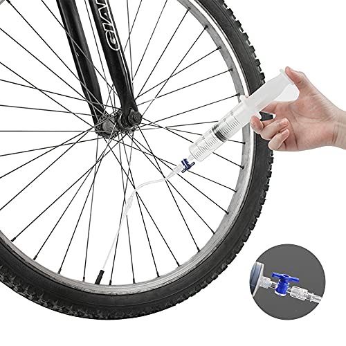 Swetup Jeringa para Líquido Sellador Tubeless, Herramienta de Extracción de Válvulas Presta, Sellador de Neumáticos para Bicicleta para Inyectar Líquido Tubeless Jeringuilla Tubeless Antipinchazos