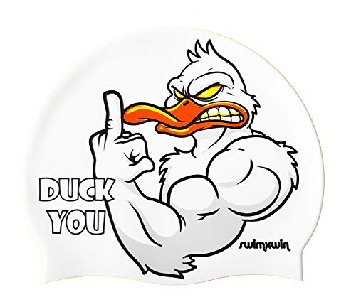 Swimxwin Gorro de Silicona Duck You | Gorro de Natación | Gorro de Piscina | Alta Comodidad y Adherencia | Diseño y Estilo Italiano