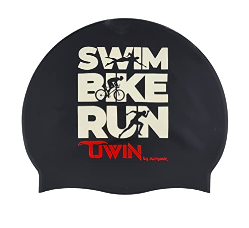 SWIMXWIN Gorro de silicona para natación piscina triatlón SWIM BIKE RUN