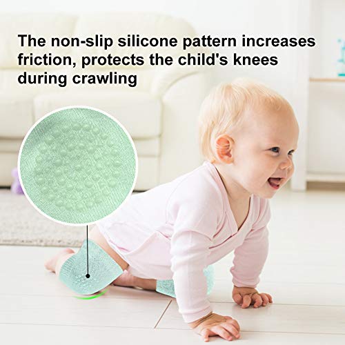 SwirlColor Rodilleras Gateo Bebe De Algodón Antideslizante Protector De Rodilla Para Niños Pequeños Para Caminar, 6 Pares - S